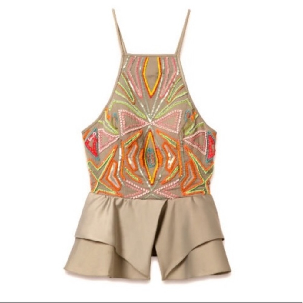 Bebe peplum beaded top